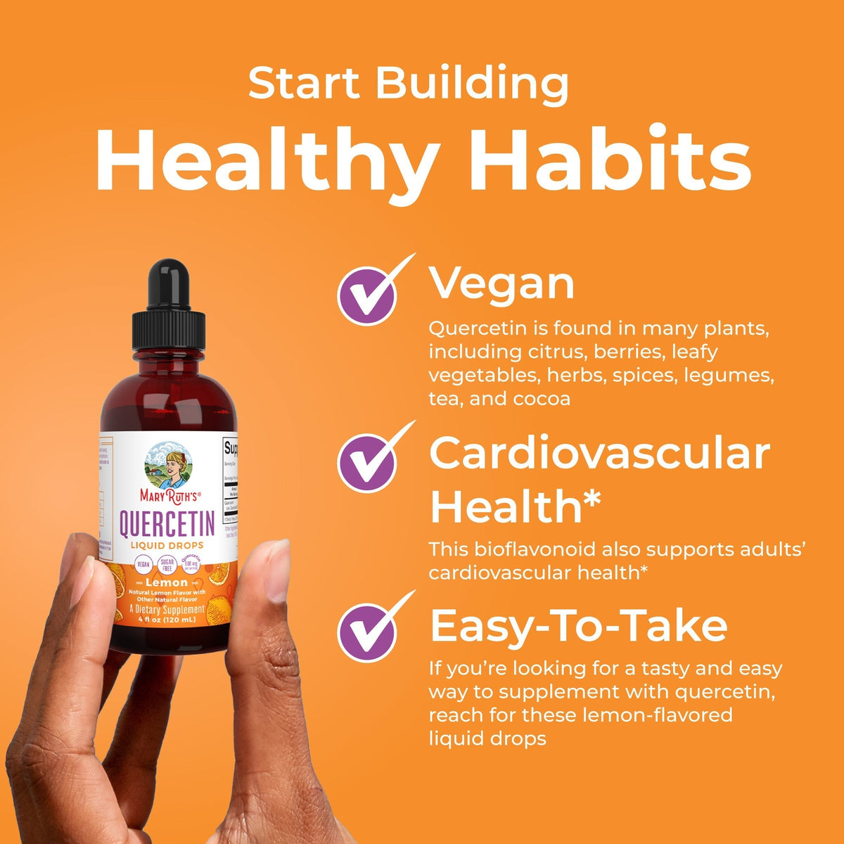Quercetin Liquid Drops (Lemon) 4 oz Healthy Habits