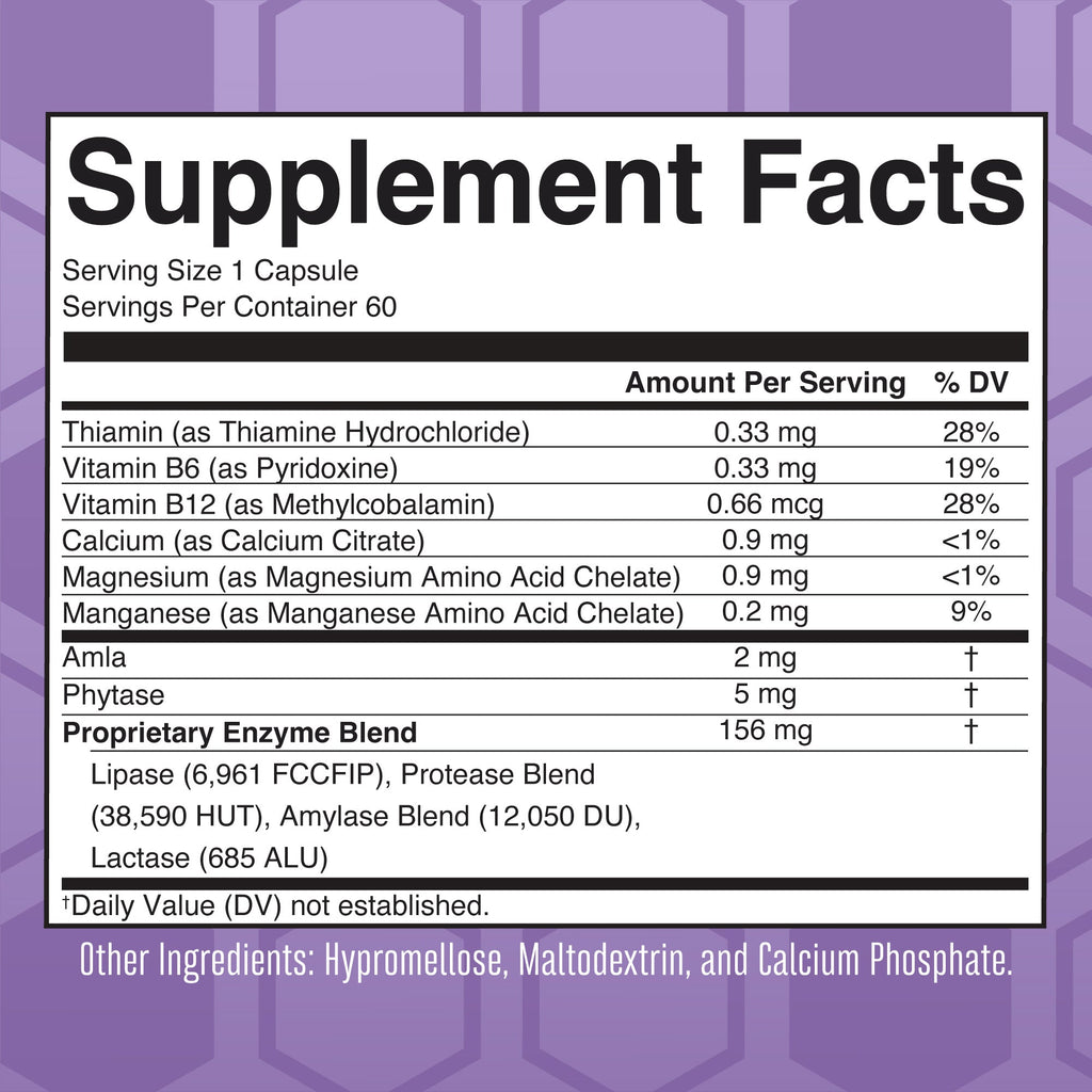 Lipase Protease Enzymes Supplement Facts