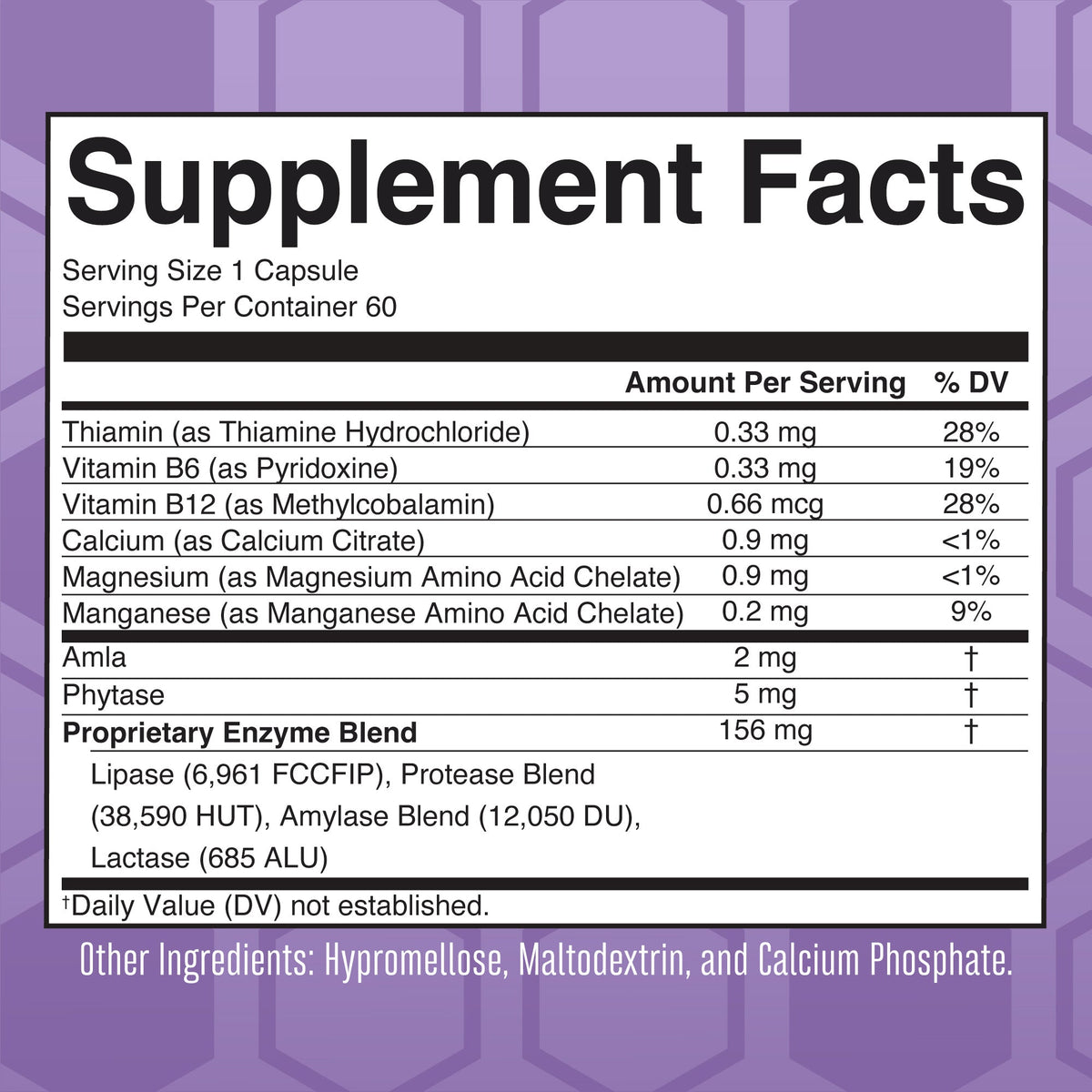 Lipase Protease Enzymes Supplement Facts